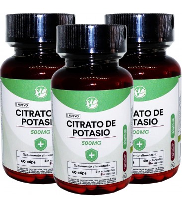 3 x Natural Farm Citrato de Potasio 500 mg