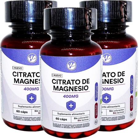 3 x Natural Farm Citrato de Magnesio 400 mg