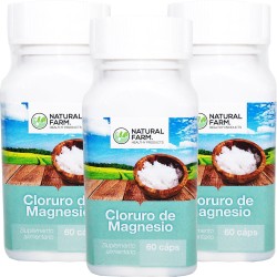 3 x Natural Farm Cloruro de Magnesio 500 mg