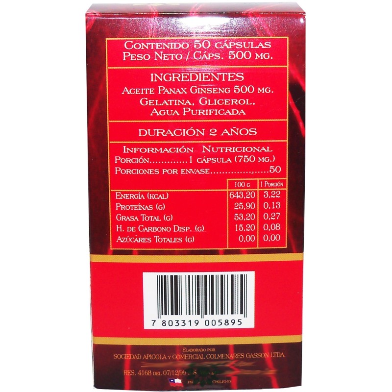 2 x Aura Vitalis Ginseng Rojo Koreano 500 mg