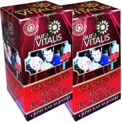 2 x Aura Vitalis Ginseng Rojo Koreano 500 mg