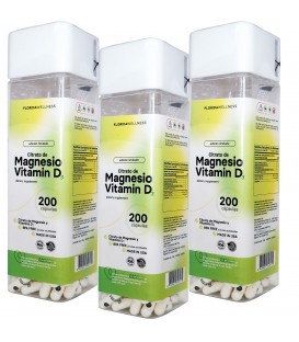 3 x Citrato de Magnesio + Vitamina D3 400 mg
