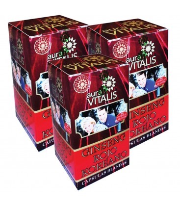 3 Pack de Aura Vitalis Ginseng Rojo Koreano 500 mg